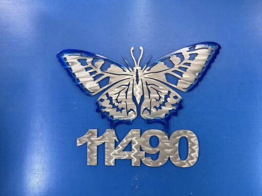 Monarch Butterfly House Number Sign – Powdercoat